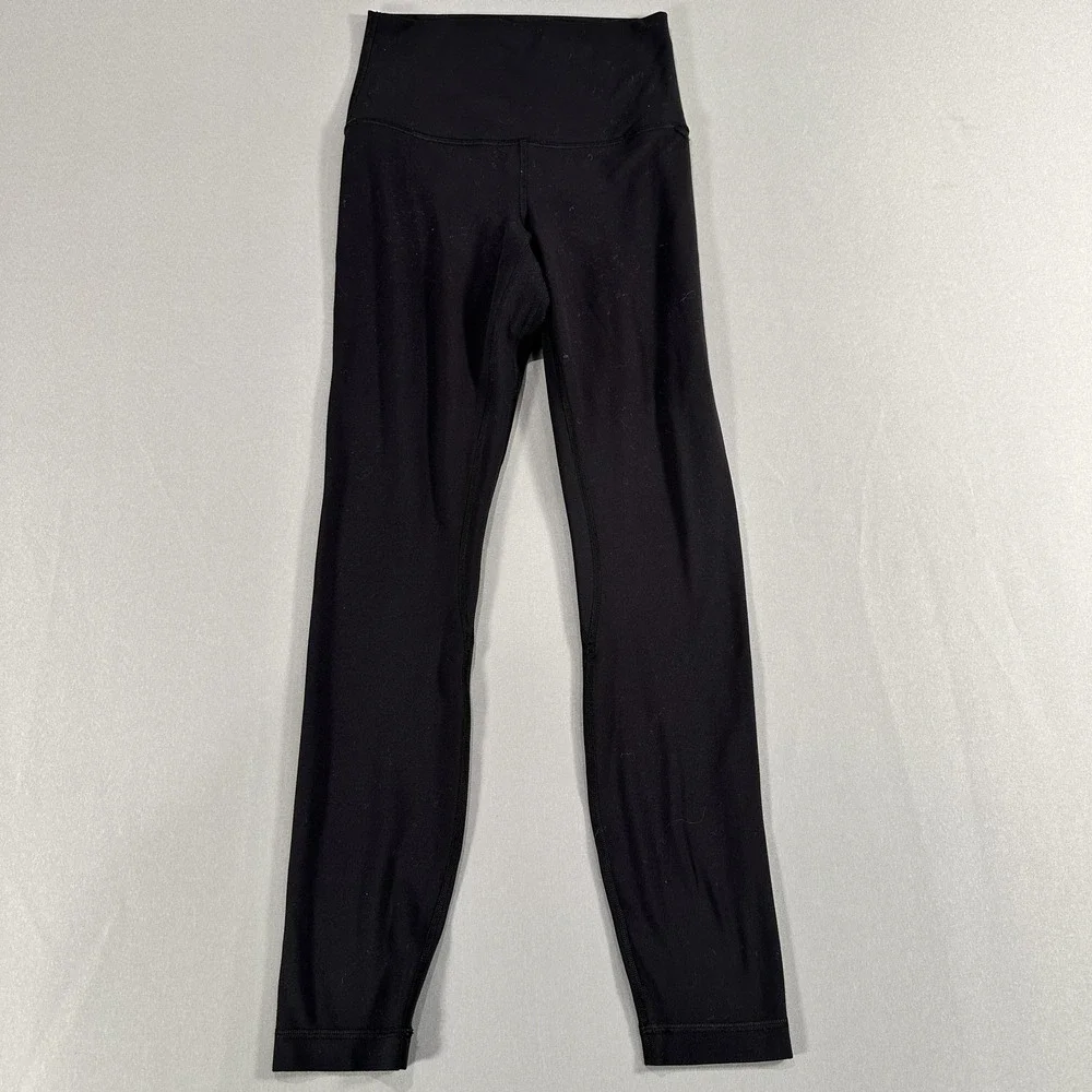 Lululemon Leggings Womens 4 Black High Rise Ankle Yoga Athletic Gym Stretch